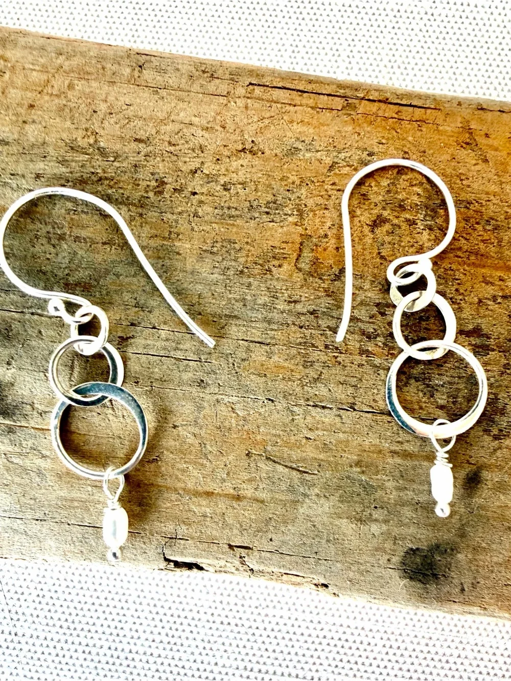 Silver Rings Pearl Drop Earrings - Women Jewelry